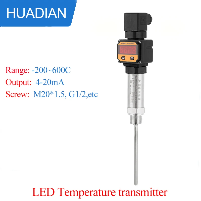 

Pt100 Temperature Transmitter 4-20 Ma With Led 0-100C Temperature Sensor G1/2''