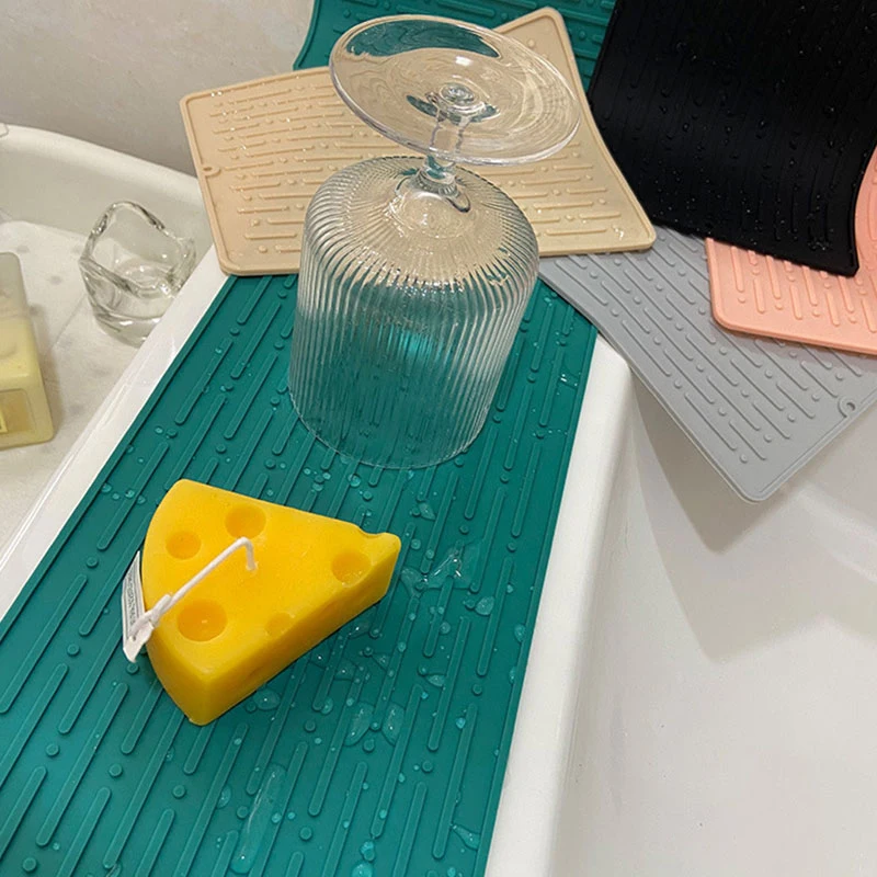 Shop Generic 40cm Drain Mat Kitchen Silicone Dish Drainer Tray Large