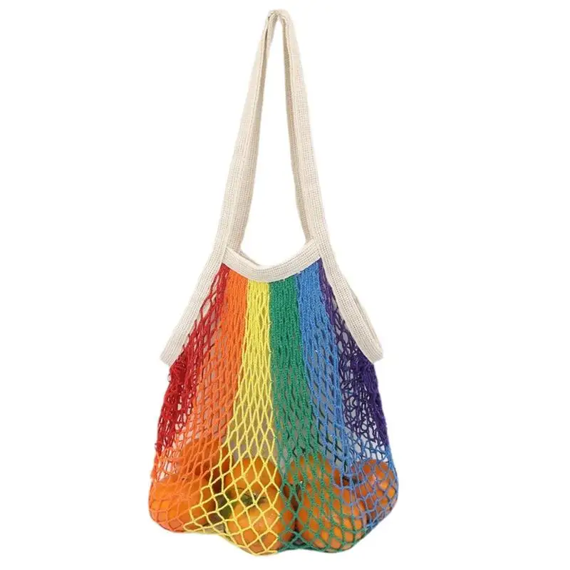 

Cotton Mesh Bag Reusable Mesh Bags Fruit Shopping Bag With High Volume Elasticity And Colorful Design For Grocery Vegetable