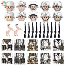 Kids Toys 10Pcs WW2 Snow Army Soldier Building Blocks Figures Bricks White Military Horse Guns Toys For Boys Birthday Gifts
Kids Toys 10Pcs WW2 Snow Army Soldier Building Blocks Figures Bricks White Military Horse Guns Toys For Boys Birthday Gifts