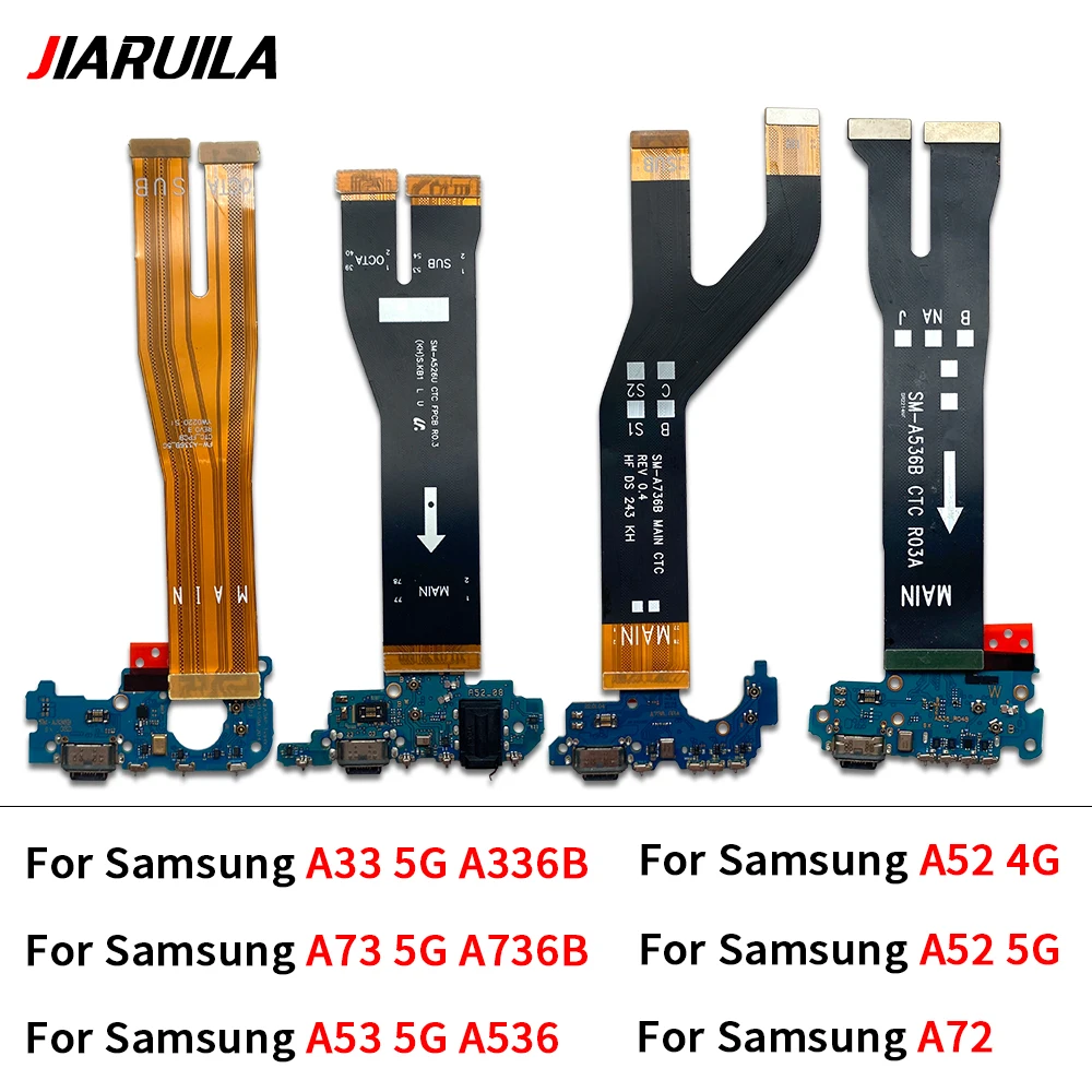 

Tested Charging Charger For Samsung A33 A53 A72 A52 4G A73 5G USB Charger Charging board SUB port Flex Cable With Microphone