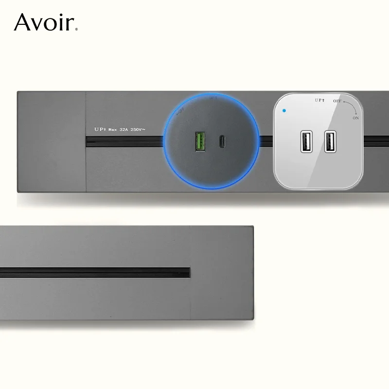 Avoir Surface Rail Track Socket EU French UK US Universal Standard Square Round Adapter Usb C Charging Port Movable Power Outlet
Avoir Surface Rail Track Socket EU French UK US Universal Standard Square Round Adapter Usb C Charging Port Movable Power Outlet