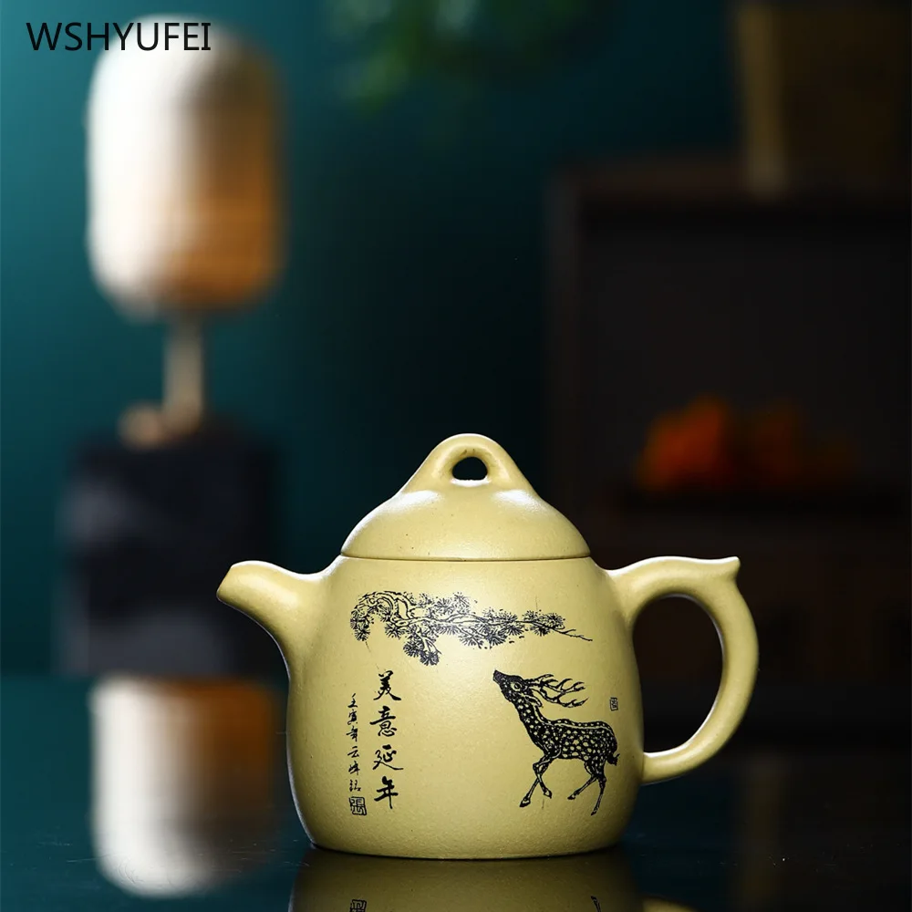 Yixing teapot Original ore section mud Qin Quan Purple Clay Pot Handmade Chinese style tea set tea kettle 250ml
Yixing teapot Original ore section mud Qin Quan Purple Clay Pot Handmade Chinese style tea set tea kettle 250ml