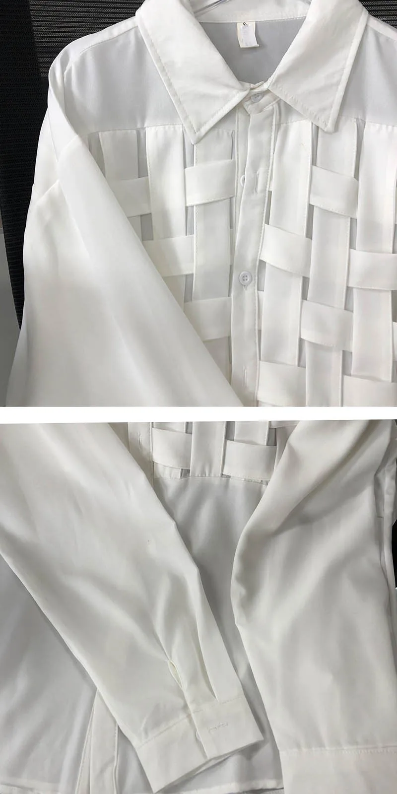 Women Solid Hollow Out Shirts Lapel Long Sleeve Loose Waist Fashion Patchwork Blouse Female Chic Casual Poly Shirt 21 Mallzona S4b867402a0114292b1f8cca87671d097i Women Solid Hollow Out Shirts Lapel Long Sleeve Loose Waist Fashion Patchwork Blouse Female Chic Casual Poly Shirt Mallzona