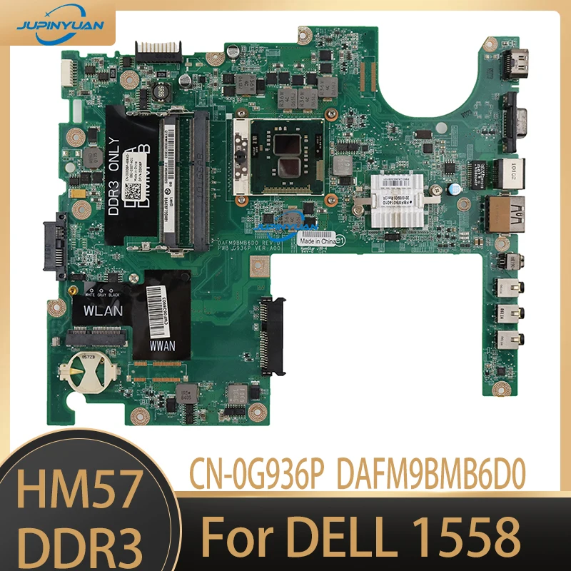 

CN-0G936P 0G936P G936P High Quality For DELL 1558 DAFM9BMB6D0 Laptop Motherboard HM57 DDR3 100% Full Working Well