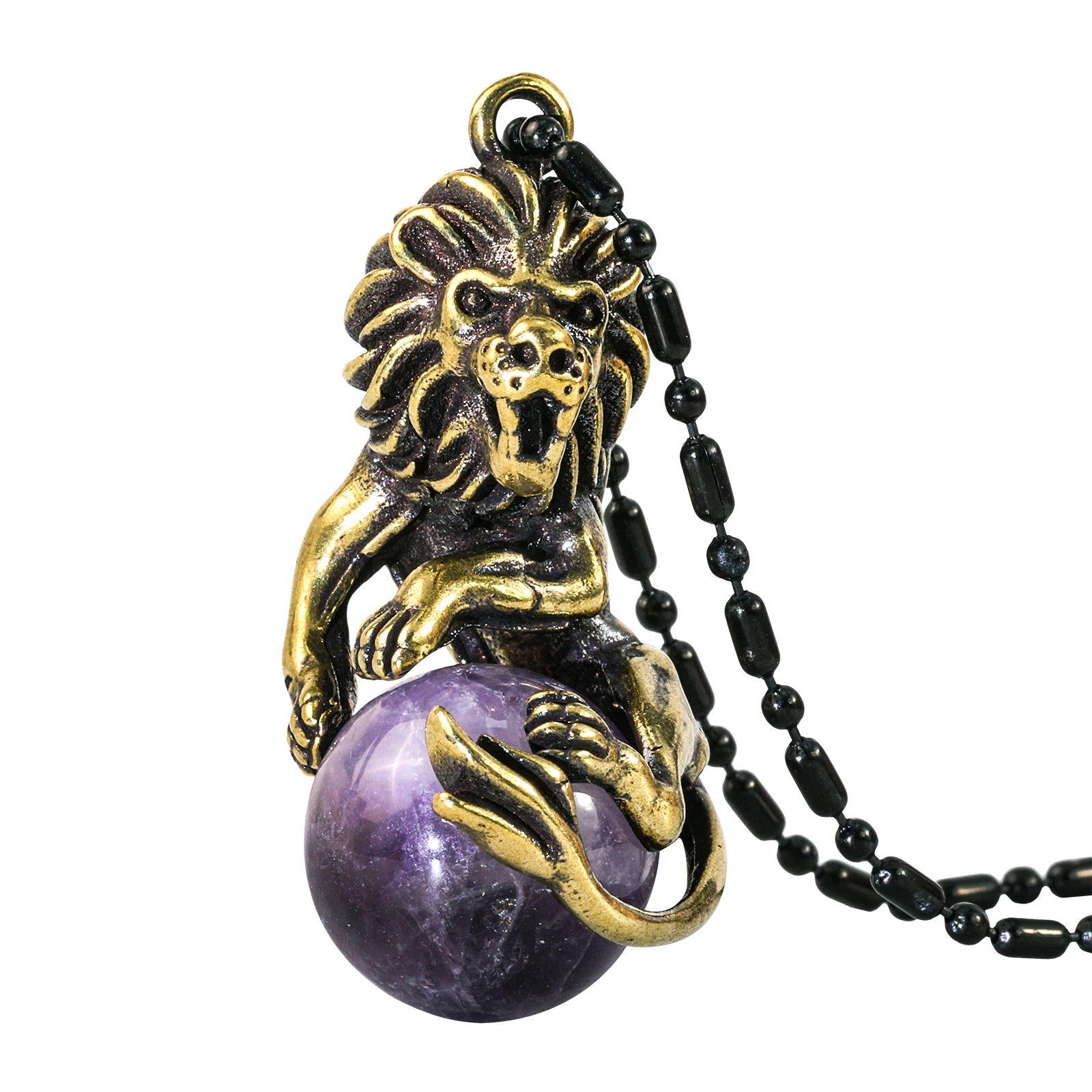 Lion Wrapped Crystal Stone Round Bead Pendants With Free Chain For Men Women Unisex Jewelry Necklace
Lion Wrapped Crystal Stone Round Bead Pendants With Free Chain For Men Women Unisex Jewelry Necklace