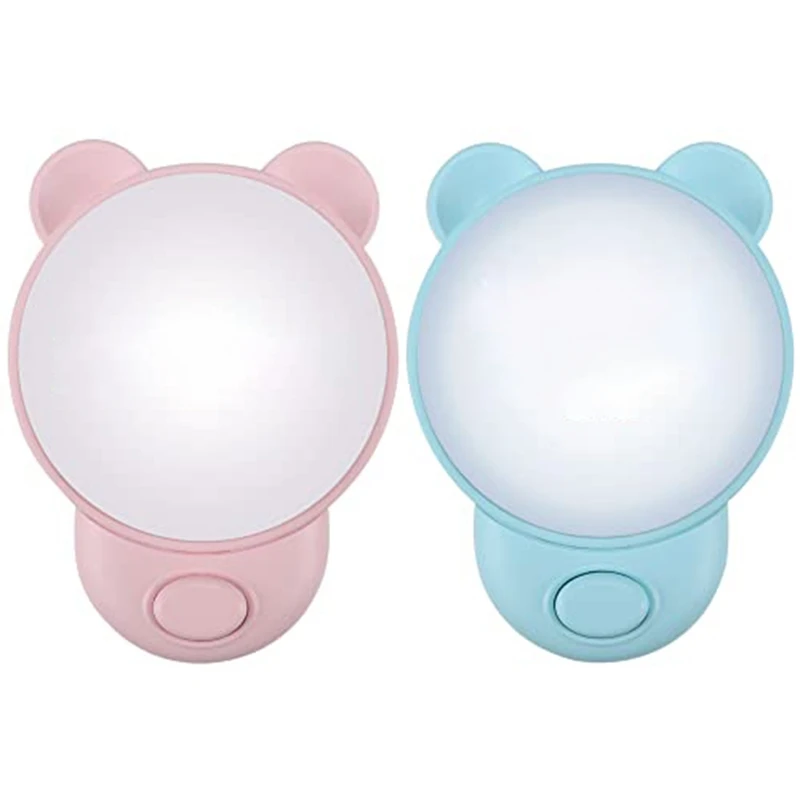 

Promotion! Night Light Children's Socket With Switch LED Bedside Lamp For Plug Light Suitable For Bedroom 2Pcs EU Plug