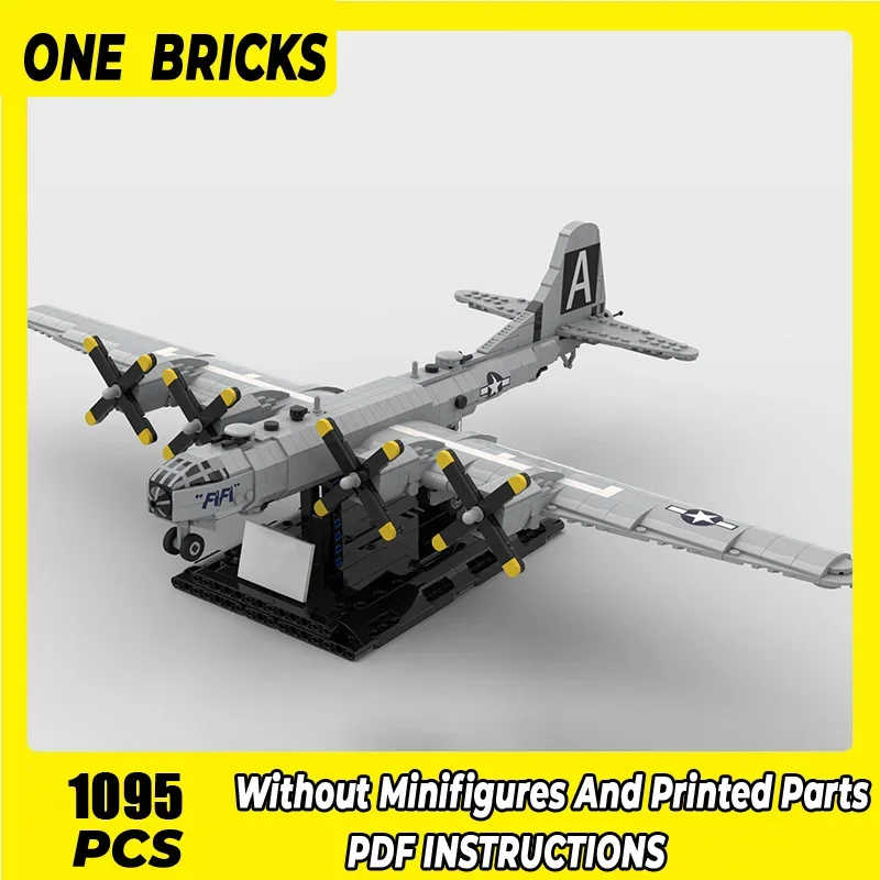 

Moc Building Bricks Military Fighter Model 1:72 B-29 Superfortres Technology Modular Blocks Gift Christmas Toys DIY Set Assembly