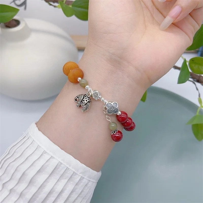 Sterling Silver Bracelet S925 Gift For Women DIY Originality Girl Charm Garnet Festival Retro Fashion Jewelry
Sterling Silver Bracelet S925 Gift For Women DIY Originality Girl Charm Garnet Festival Retro Fashion Jewelry