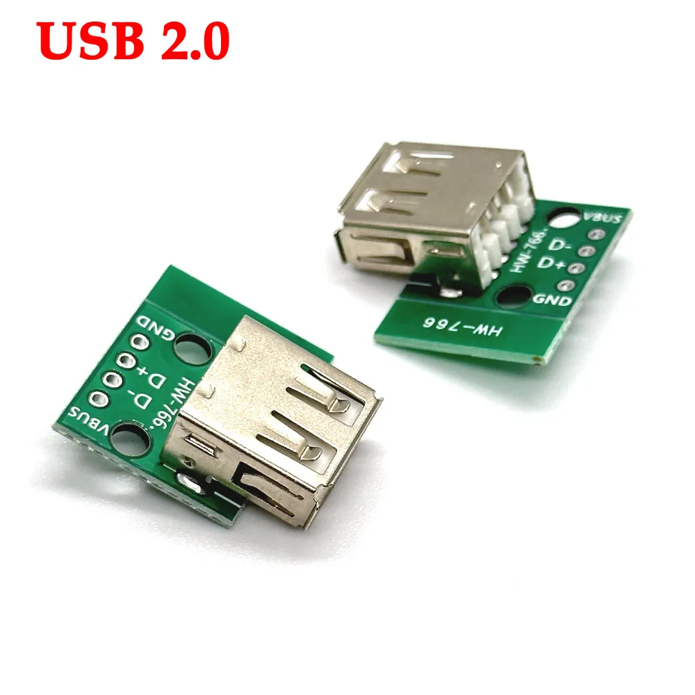 

1-10PCS Type A Female USB To DIP 2.54MM PCB Board Adapter Converter Connector USB-03 4 Pin 2.0 Socket