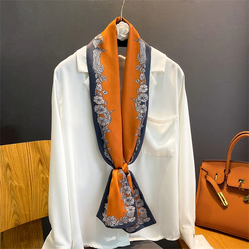 Design a new and fashionable classic pattern with a soft texture four season style women's large flat angle tie scarf ribbon
Design a new and fashionable classic pattern with a soft texture four season style women's large flat angle tie scarf ribbon