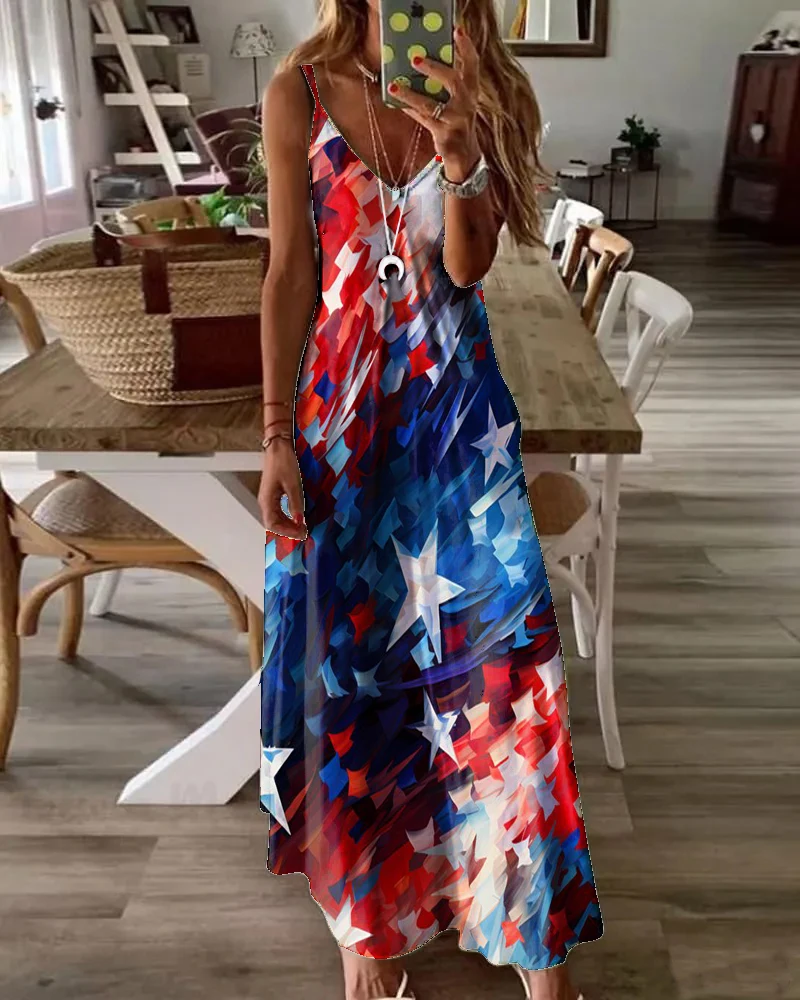 Women's Independence Day Themed Print Dress
Women's Independence Day Themed Print Dress