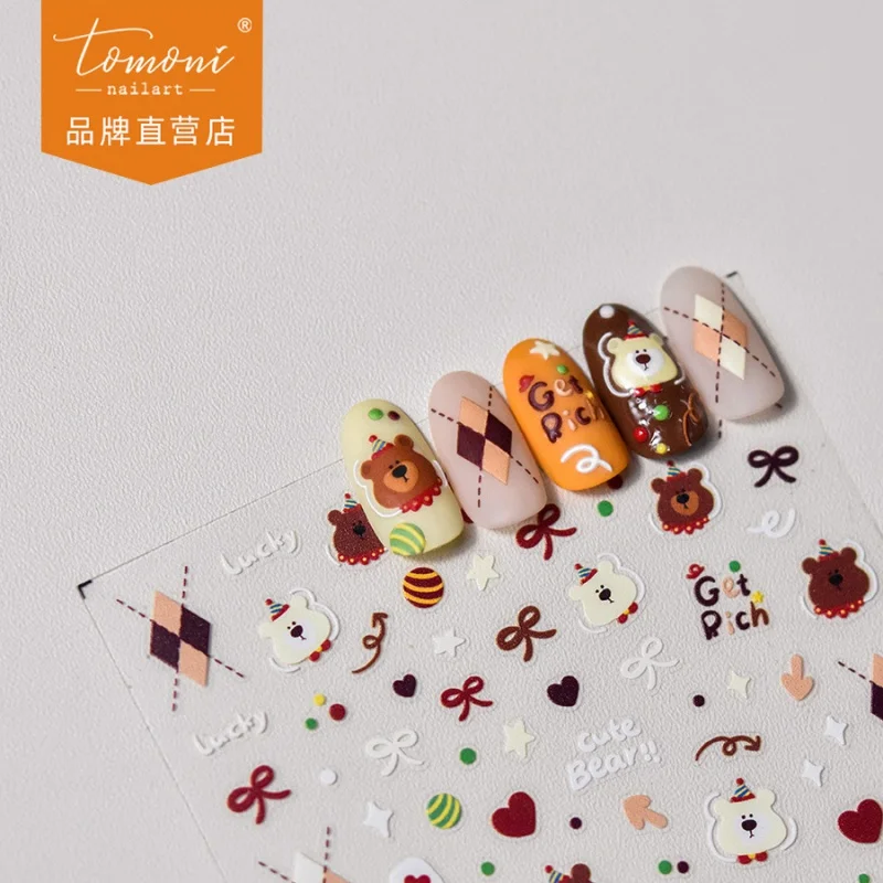 

[Meow.Sensei] Thin Tough Nail Stickers Popular Cute Nail Sticker Factory Wholesale Japanese Bear Lamb 3608