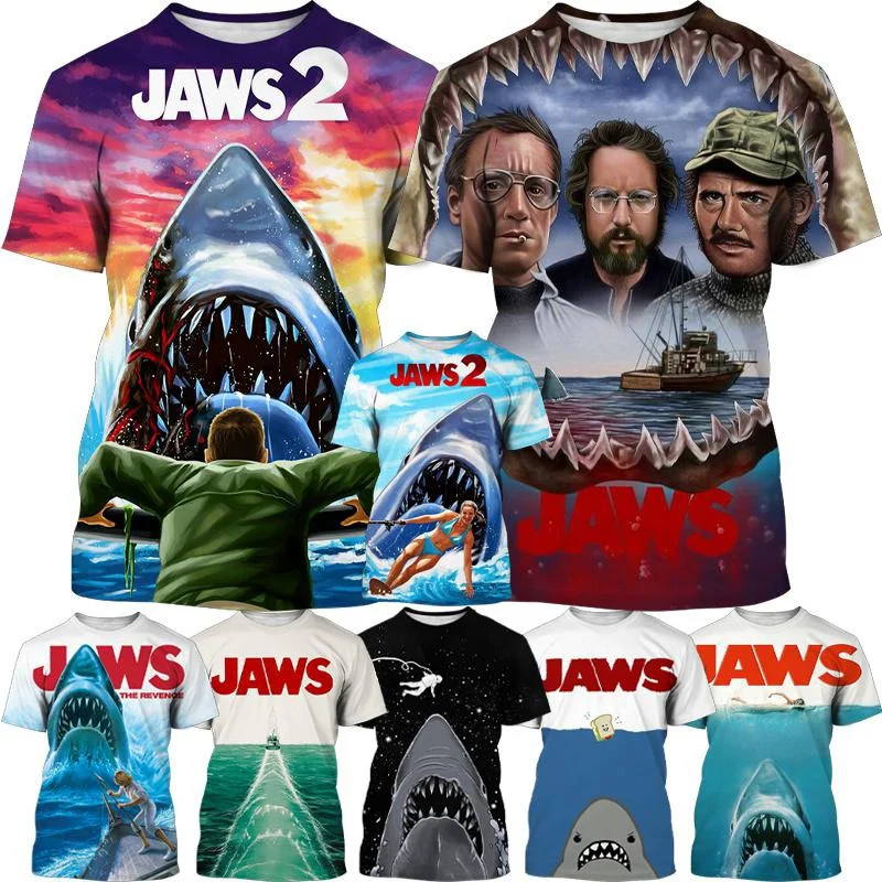 

Men/Women Shark 3D Print T Shirt Hip Hop Streetwear Tee Horror Movie Jaws Tshirt Cool Clothes Tops