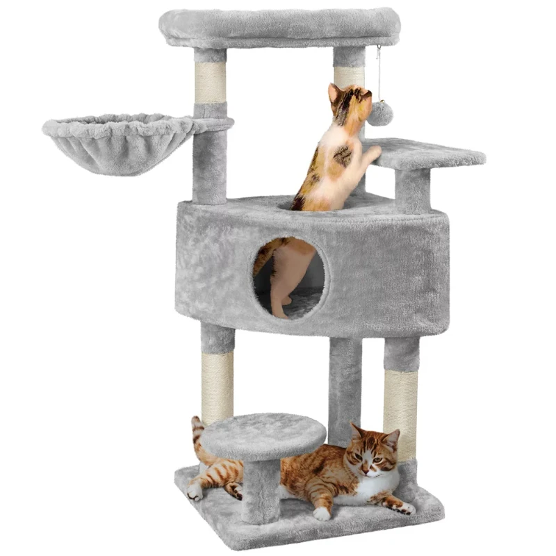 Multilevel Plush Tree Indoor Activity Tower with Basket Condo for Kittens, Light Gray
Multilevel Plush Tree Indoor Activity Tower with Basket Condo for Kittens, Light Gray
