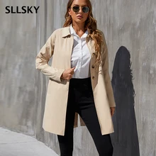 SLLSKY Fashion Khaki Trench Women Coat Spring Single Breasted Ladies Windbreaker Office Lady Slim Long Sleeve Female Outerwear
SLLSKY Fashion Khaki Trench Women Coat Spring Single Breasted Ladies Windbreaker Office Lady Slim Long Sleeve Female Outerwear