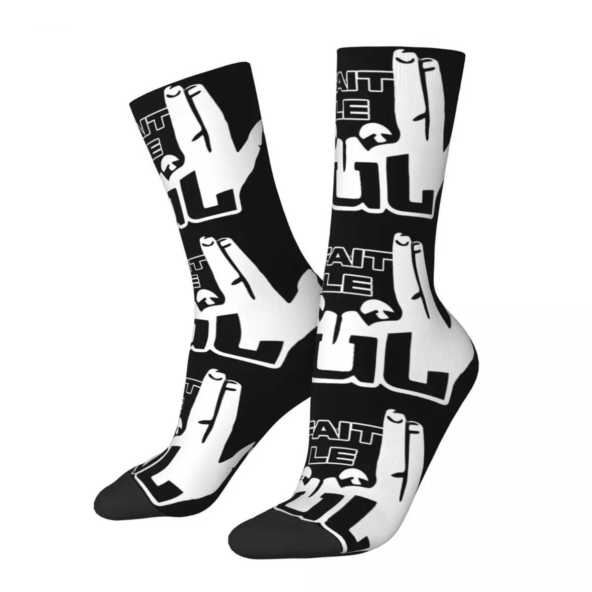 

Casual Men's Women's Fais Le Signe Jul Theme Socks Cool Rapper Merch Skateboard Socks Comfortable Wonderful Gifts