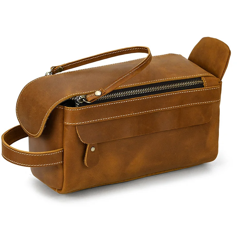 Genuine Leather Wash Bag for Men's Retro Crazy Horse Skin Makeup Bag for Women's Large Capacity Storage Bag Handbag
Genuine Leather Wash Bag for Men's Retro Crazy Horse Skin Makeup Bag for Women's Large Capacity Storage Bag Handbag
