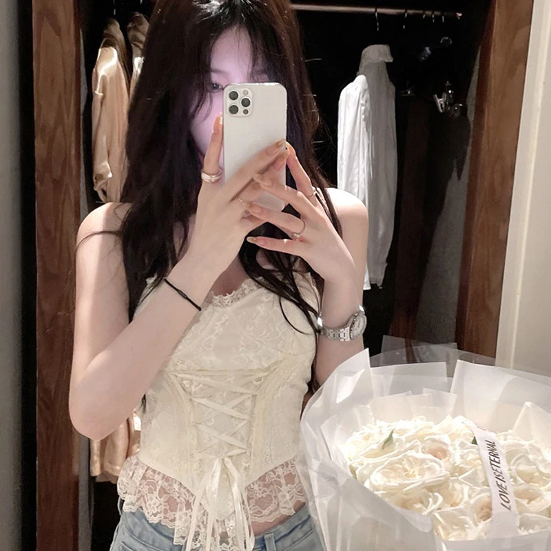 Y2K Sexy Women Tops Lace Slim Sweet Lolita Camisole Casual Vintage Gothic Kawaii Versatile Ladies Shirts New Korean Fashion 2023
Y2K Sexy Women Tops Lace Slim Sweet Lolita Camisole Casual Vintage Gothic Kawaii Versatile Ladies Shirts New Korean Fashion 2023