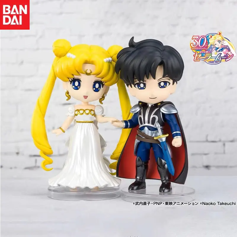 

In Stock Bandai Original Figuarts Mini Sailor Moon Queen Serenity Chiba Mamoru Anime Movable Action Figure Model Children's Toys