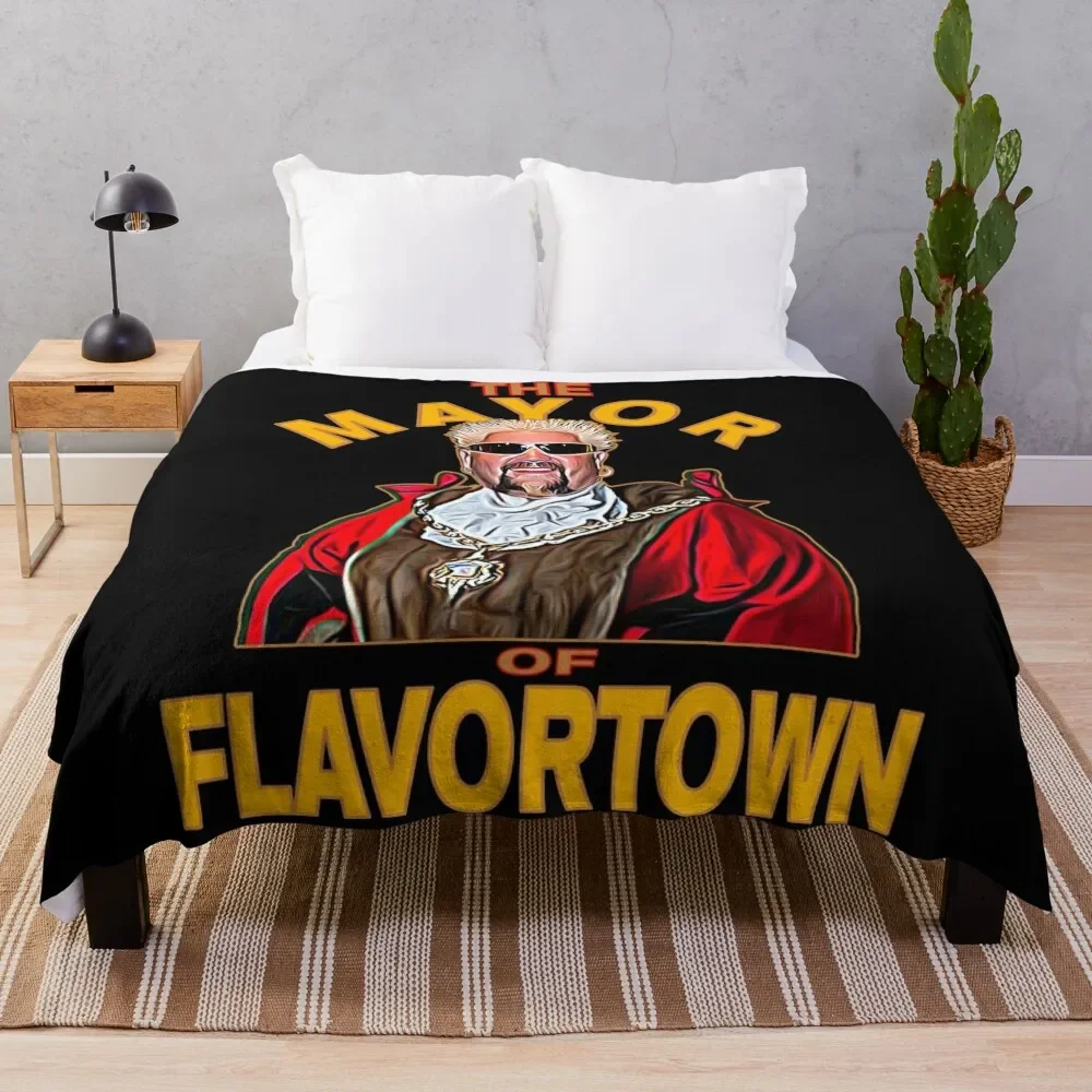 

New Guy Fieri Fans Mayor of Flavortown Throw Blanket Flannel Fabric Decorative Sofas Blankets