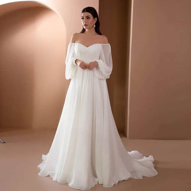 Elegant Long Puff Sleeve White Maxi Dresses Women Evening Party Outfit2023 Autumn Fashion Strapless Backless Floor-Length Dress
Elegant Long Puff Sleeve White Maxi Dresses Women Evening Party Outfit2023 Autumn Fashion Strapless Backless Floor-Length Dress