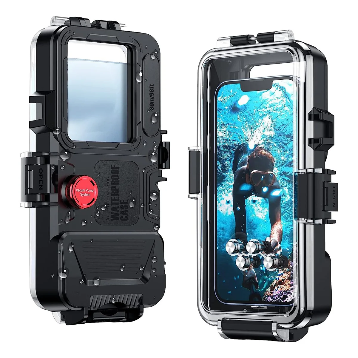 

Diving Phone Case Underwater 98FT/30M Photo Video Photography Waterproof Case Cover for iPhone 14/13 Pro Max Series