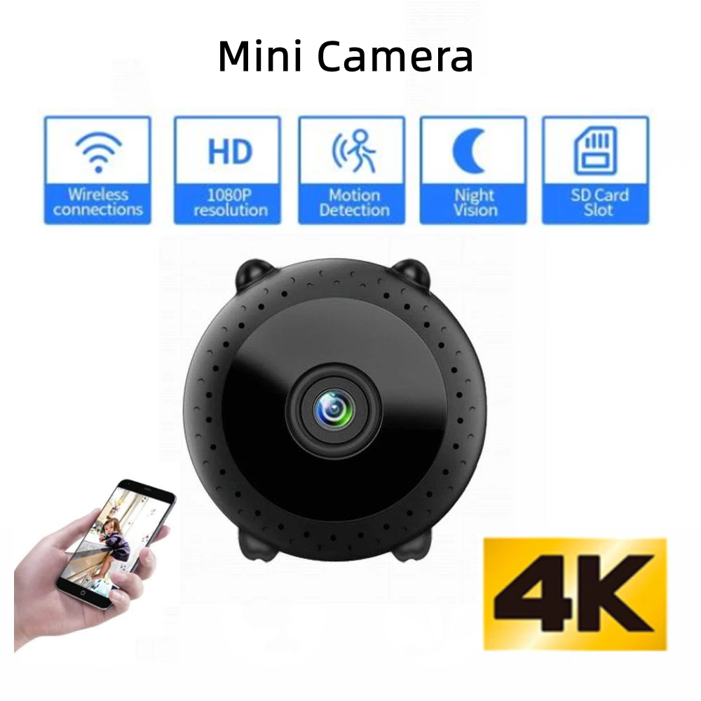 Мини Wi-Fi камера 4K 1080P HD видеорегистратор ночного видения Беспроводной интеллектуальный дистанционный монитор портативная видеокамера с датчиком движения
Мини Wi-Fi камера 4K 1080P HD видеорегистратор ночного видения Беспроводной интеллектуальный дистанционный монитор портативная видеокамера с датчиком движения