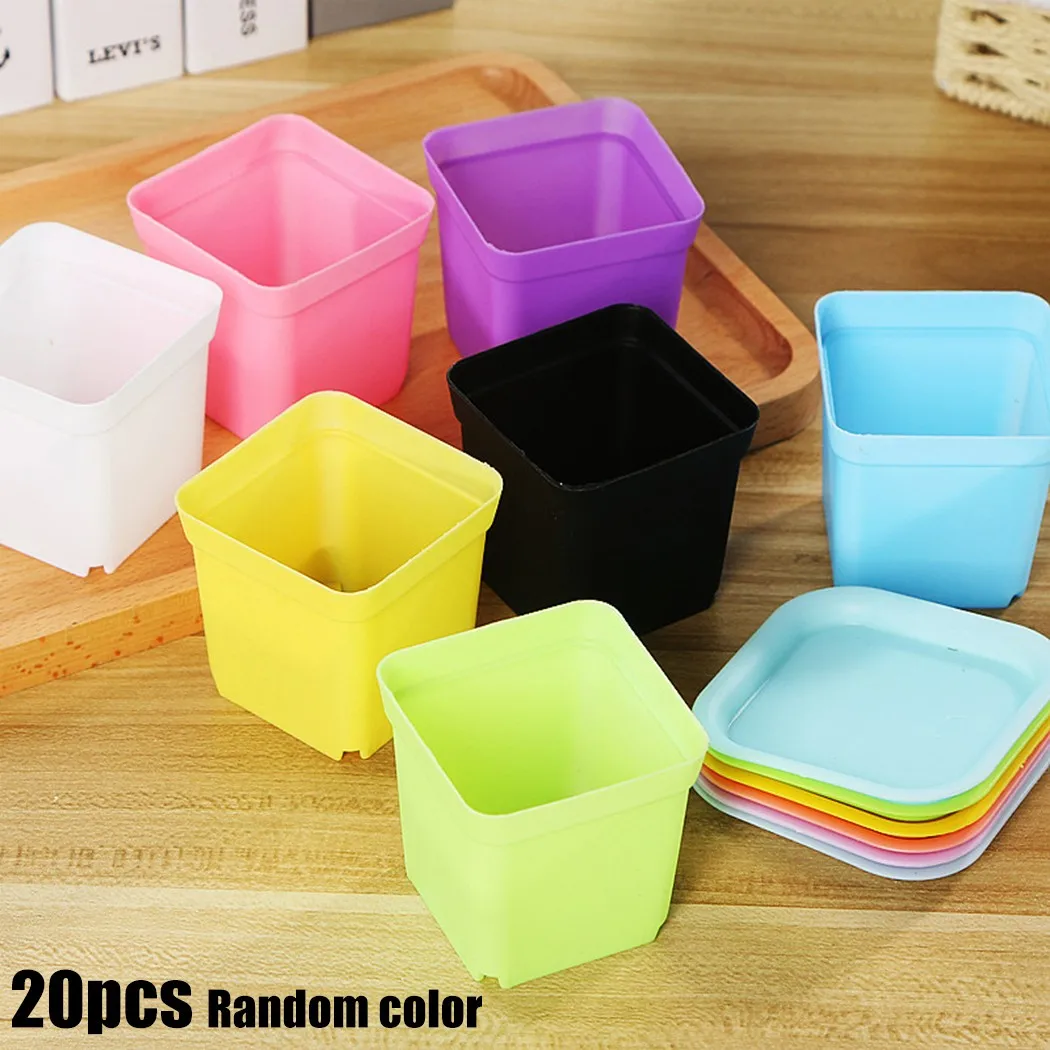 20pcs Color Mixing Mini Square Plastic Flower Pot With Holes Plant Tray Garden Tools Planting Tools Home Decor 5.5cmx5.5cmx4.5cm
20pcs Color Mixing Mini Square Plastic Flower Pot With Holes Plant Tray Garden Tools Planting Tools Home Decor 5.5cmx5.5cmx4.5cm
