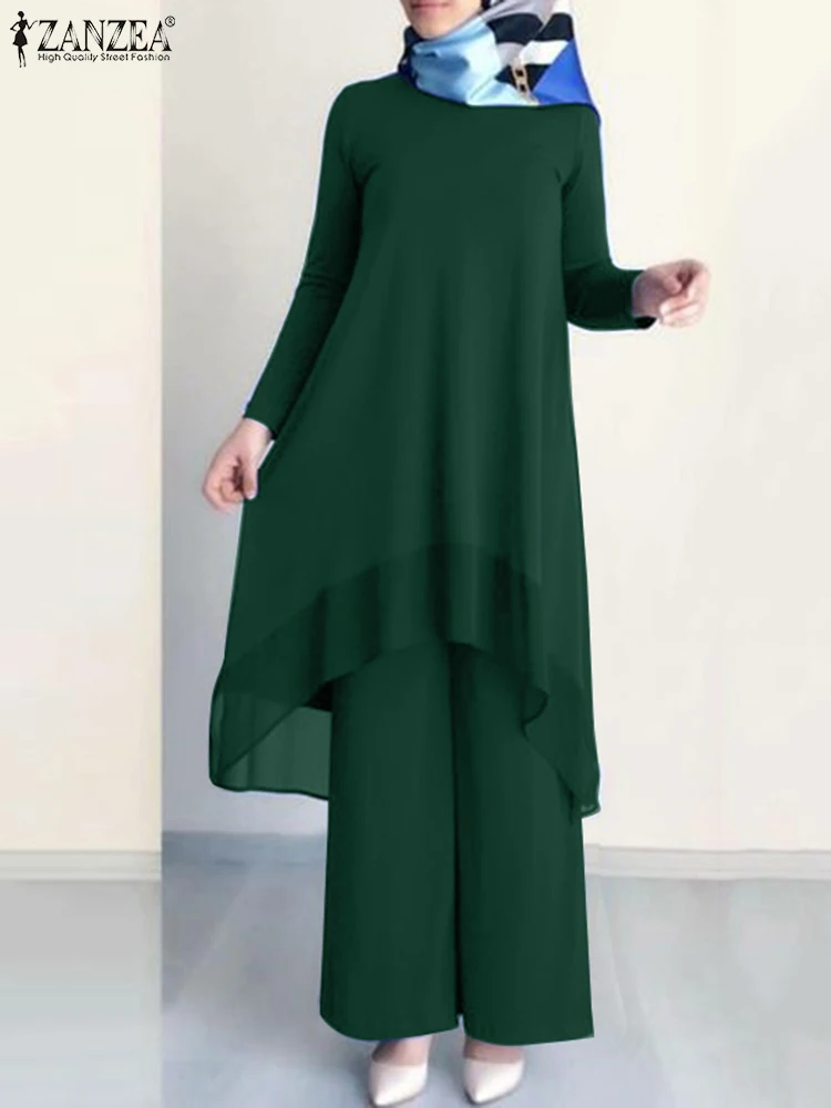 Muslim Women Chiffon Blouse Suit Isamic Clothing Causal Wide Leg Pants Sets ZANZEA Ramadan Outfits Turkey Dubai Abaya Long Tops
Muslim Women Chiffon Blouse Suit Isamic Clothing Causal Wide Leg Pants Sets ZANZEA Ramadan Outfits Turkey Dubai Abaya Long Tops