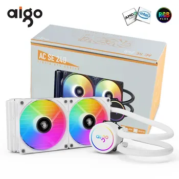 Aigo ACSE 수냉식 CPU 쿨러 120, 240 mm RGB 선풍기 액체 방열판 통합 라디에이터, LGA 2066, 2011, 1151, 1155, AM3  , AM4 AMD