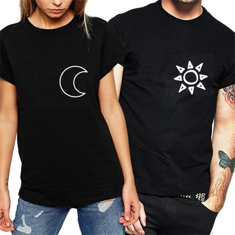 Women T Shirt Sun and Moon Print T Shirt Summer New Funny Couple T-Shirts Female Short Sleeve Tops Shirts Matching
Women T Shirt Sun and Moon Print T Shirt Summer New Funny Couple T-Shirts Female Short Sleeve Tops Shirts Matching