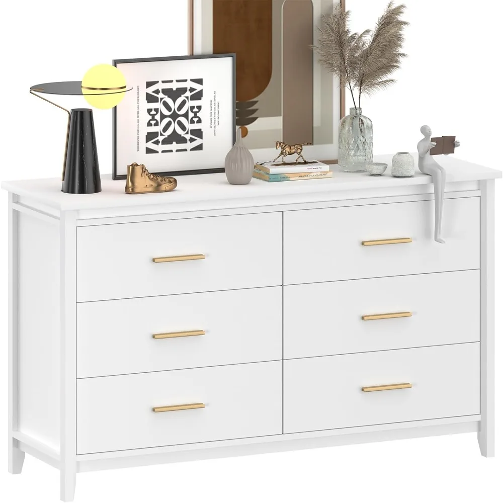 6 Drawers Double Wood Dresser, Wide Chest of Drawer with Metal Handles, TV Stand & Storage Cabinet for Bedroom Living Room
6 Drawers Double Wood Dresser, Wide Chest of Drawer with Metal Handles, TV Stand & Storage Cabinet for Bedroom Living Room