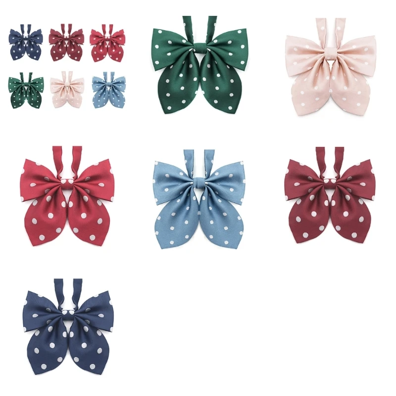 

1pc/6pcs Japanese JK Bow Tie for Students Dot Print Necktie Knot Neckwear Harajuku Girls Uniform Accessories