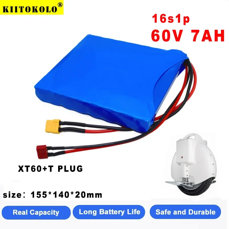16S1P 60V 7Ah 18650 Lithium Battery Pack 60V 7000mAh Rechargeable Battery for Self-balancing Scooters and Electric Unicycles
16S1P 60V 7Ah 18650 Lithium Battery Pack 60V 7000mAh Rechargeable Battery for Self-balancing Scooters and Electric Unicycles