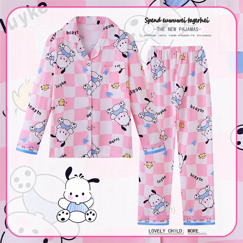 Kawaii Sanrio Hello Kitty Kuromi Children Long-sleeved Pajamas Anime Cinnamoroll Pochacco Fall Boy Girls Loose Lapel Pajamas Set
Kawaii Sanrio Hello Kitty Kuromi Children Long-sleeved Pajamas Anime Cinnamoroll Pochacco Fall Boy Girls Loose Lapel Pajamas Set