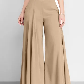 Descubra a Saia Falsa Versátil: Um Toque de Elegância para Todos os Estilos 12 Fashion Women High Waist Wide Leg Pants Spring Autumn Female Elegant Flare Trousers Casual Solid Holiday Loose Long Pant New