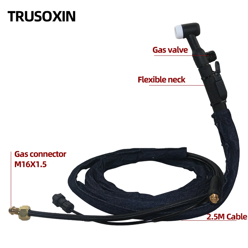 WP17V TIG Torch Tungsten Arc 2.5M Argon air cooled WP-17 flexible head gas valve TIG torch set accessories
WP17V TIG Torch Tungsten Arc 2.5M Argon air cooled WP-17 flexible head gas valve TIG torch set accessories