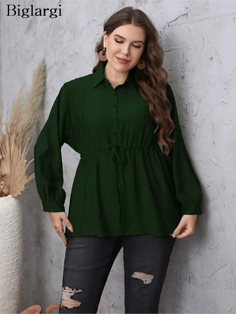 Plus Size Autumn Tops Women Long Sleeve Pleated Ruffle Casual Fashion Ladies Blouses Loose Woman Tops 2023
Plus Size Autumn Tops Women Long Sleeve Pleated Ruffle Casual Fashion Ladies Blouses Loose Woman Tops 2023