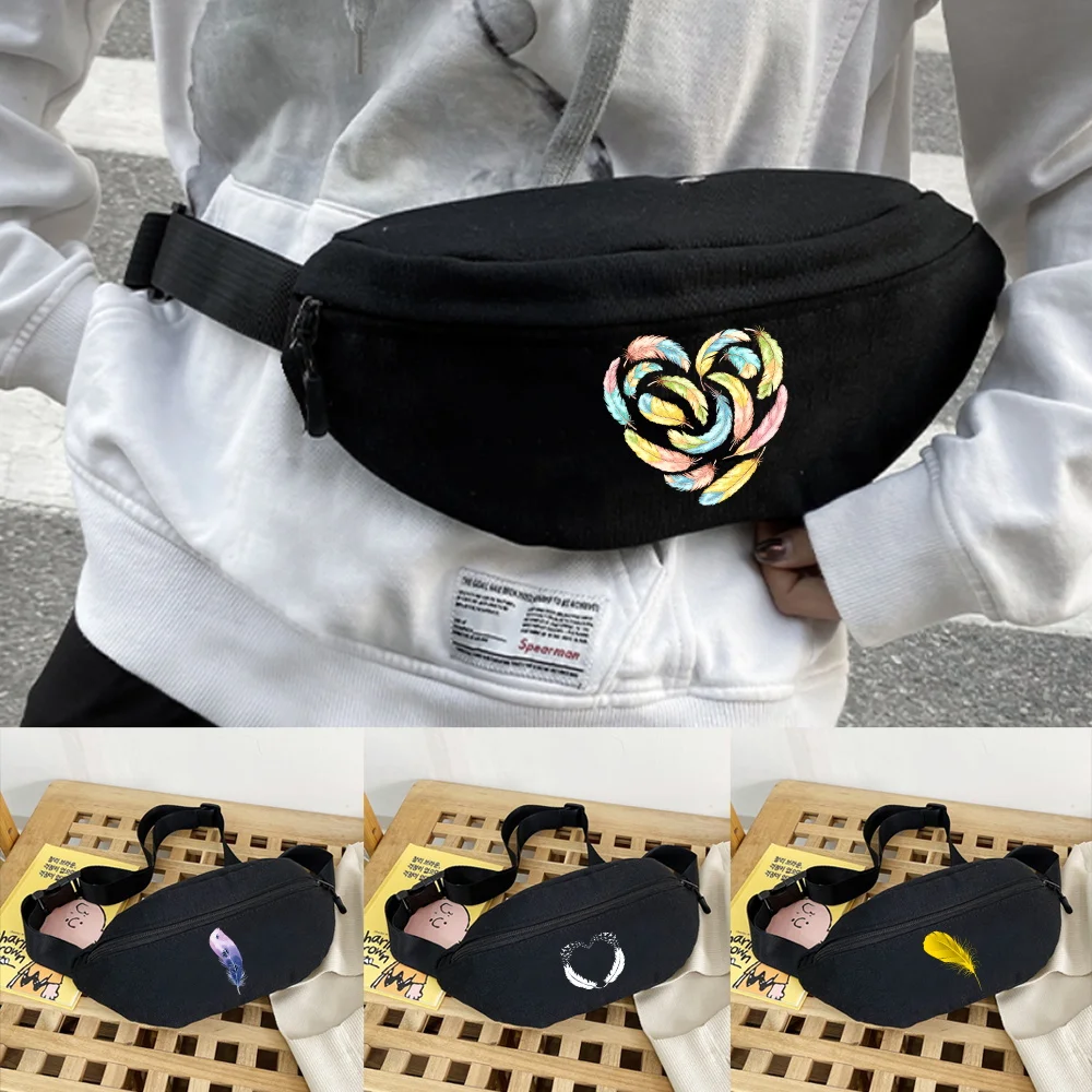 Woman Waist Bag Fanny Pack Fashion Chest Pack Outdoor Sports Crossbody Bag Feather Print Casual Travel Belt Bag Hip Waist Packs
Woman Waist Bag Fanny Pack Fashion Chest Pack Outdoor Sports Crossbody Bag Feather Print Casual Travel Belt Bag Hip Waist Packs
