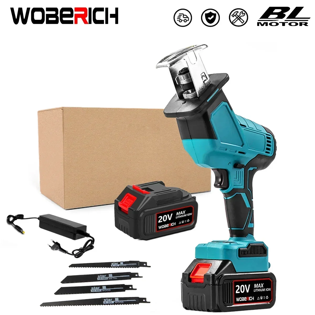 

Cordless Electric Reciprocating Saw Brushless Electric Saw Metal Wood Cutting Tool For Makita 18V Battery By WOBERICH