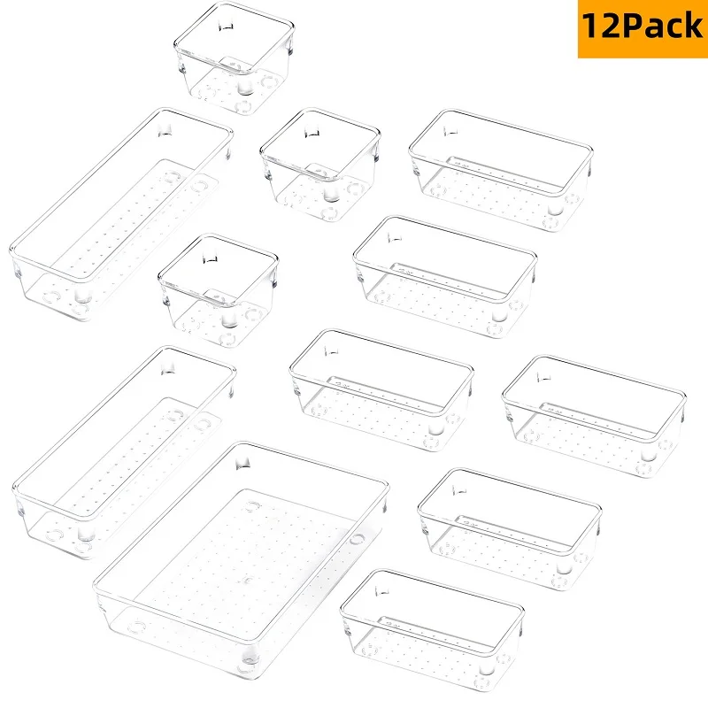 12PCS Transparent Fruit And Vegetable Storage Kitchen Living Room Drawer Divider Box Free Assembly Multi-functional Storage Box
12PCS Transparent Fruit And Vegetable Storage Kitchen Living Room Drawer Divider Box Free Assembly Multi-functional Storage Box