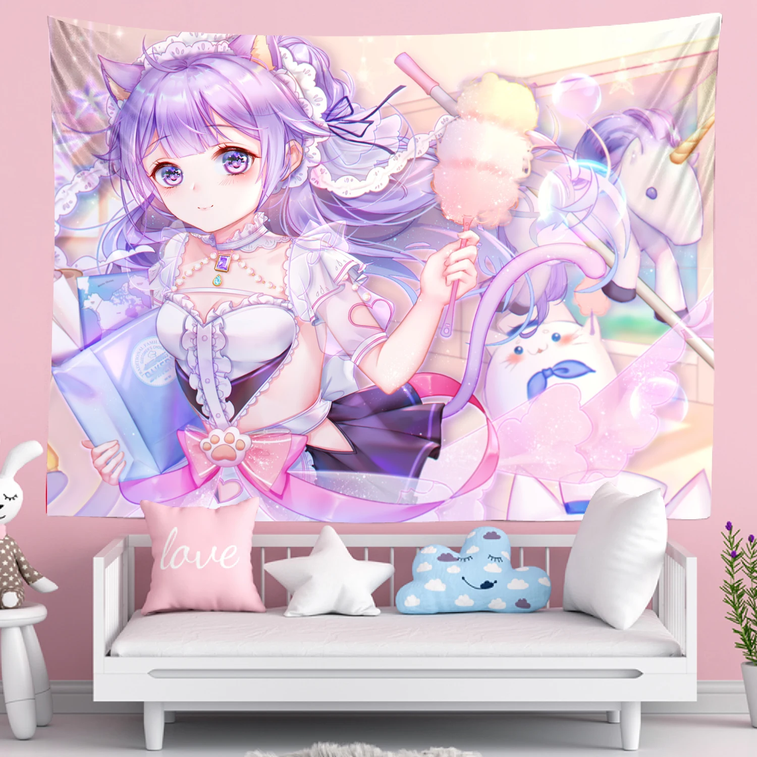 Sexy Anime Girl Tapestry Kawaii Bedroom Background Cute Ladies Fashion Wall Hanging Fabric Bed Cover Home Decor 
Sexy Anime Girl Tapestry Kawaii Bedroom Background Cute Ladies Fashion Wall Hanging Fabric Bed Cover Home Decor
