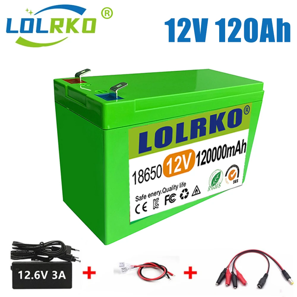 12V Battery 120Ah 18650 lithium battery pack Rechargeable battery for solar energy electric vehicle battery+12.6v3A charger
12V Battery 120Ah 18650 lithium battery pack Rechargeable battery for solar energy electric vehicle battery+12.6v3A charger