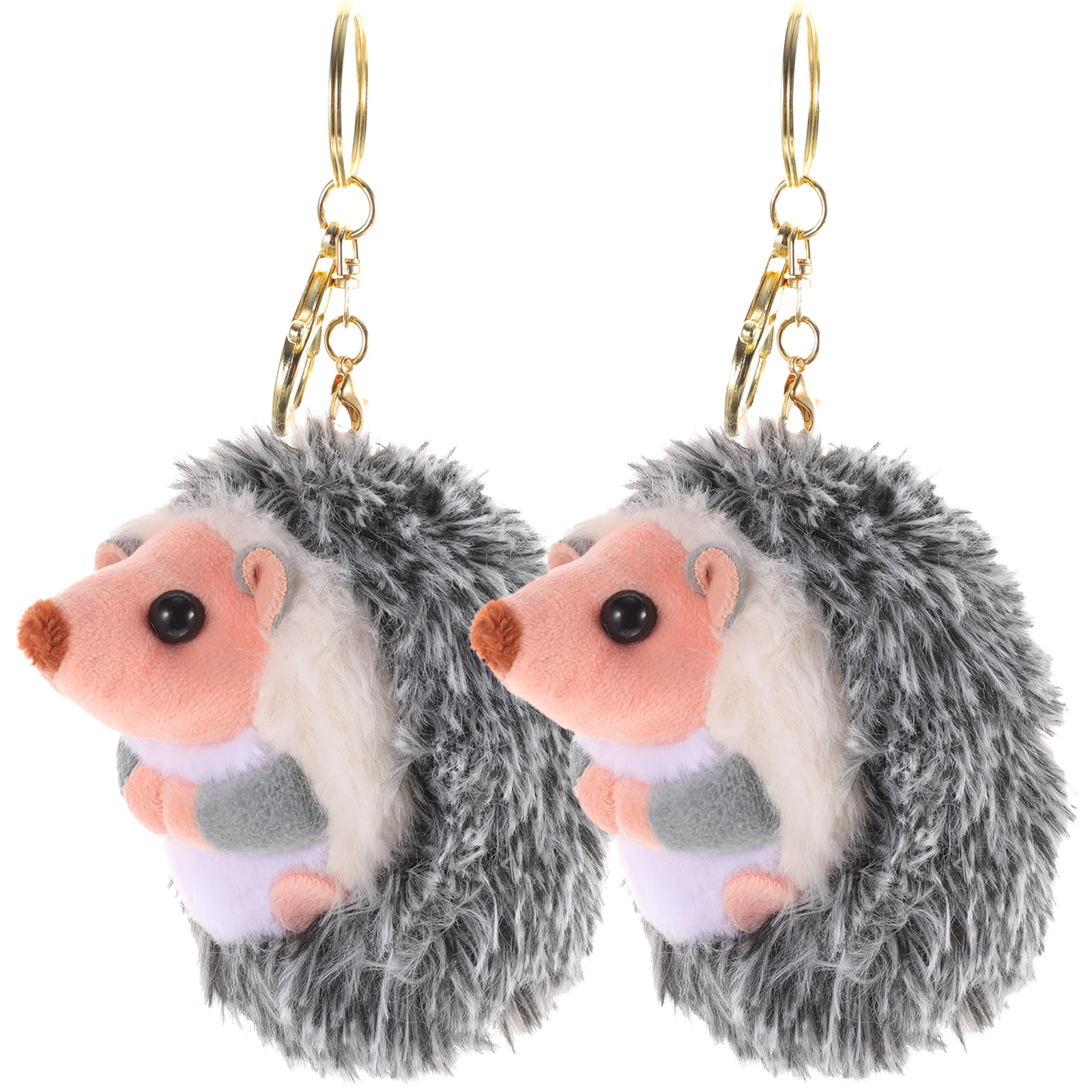 

2 Pcs Little Hedgehog Pendant Toy Keychain Bag Decoration Stuffed Plush Animals Pp Cotton Child Ornament