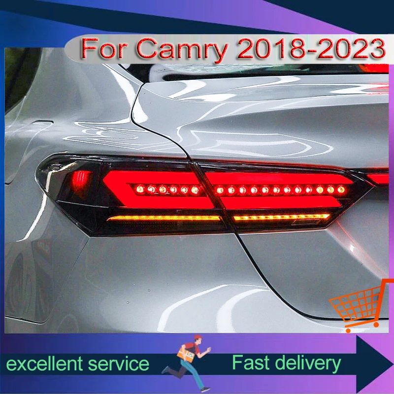 

Full LED Car Rear Lamp For Toyota Camry 2018-2023 Modified A Set Through Taillight Dynamic Turn Signal Light Automobile Assembly