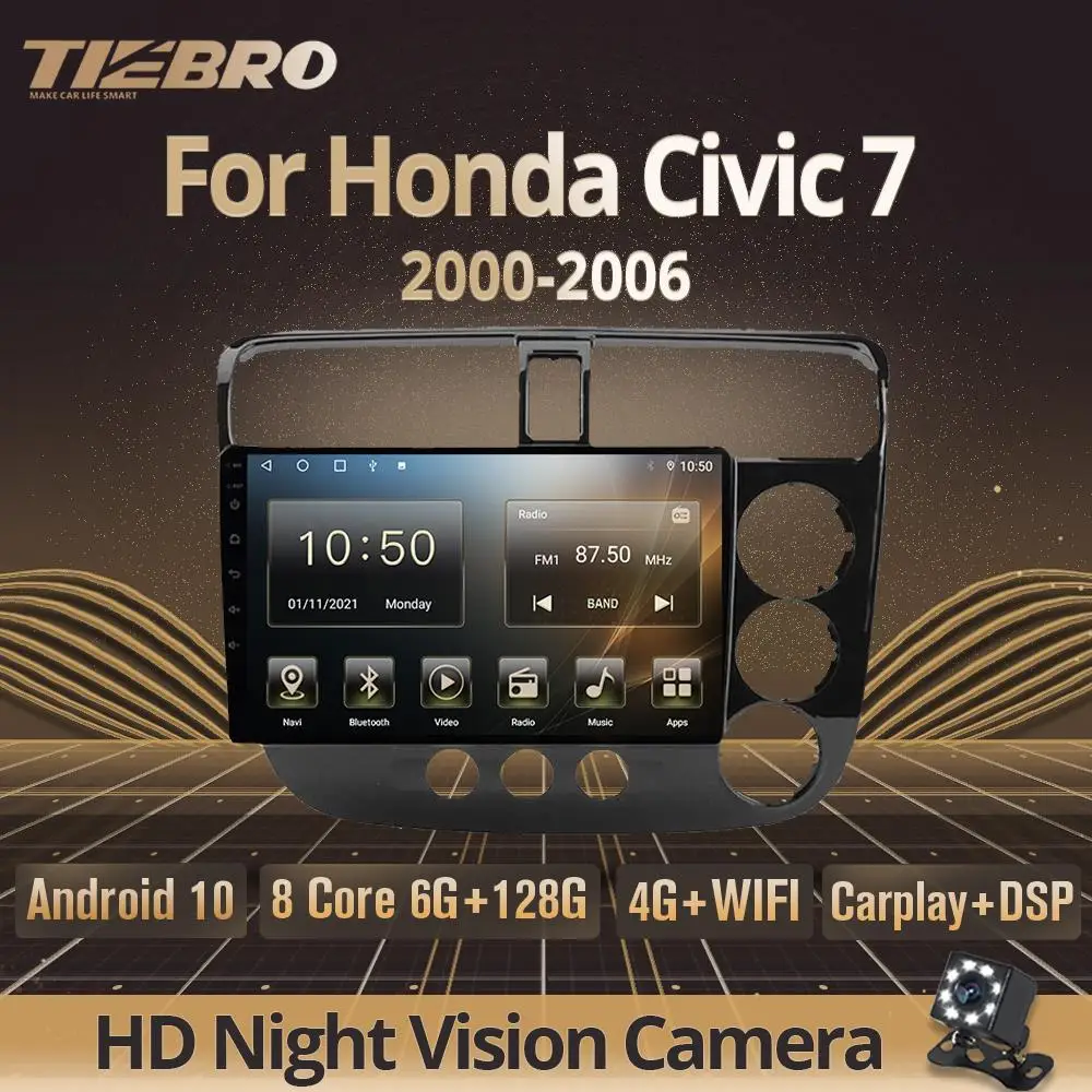 

Автомагнитола 2 DIN Android 10,0 для Honda Civic 7 RHD 2000-2006, автомобильная стереосистема с GPS-навигацией, автомобильный мультимедийный плеер, автомобильное радио, Carplay