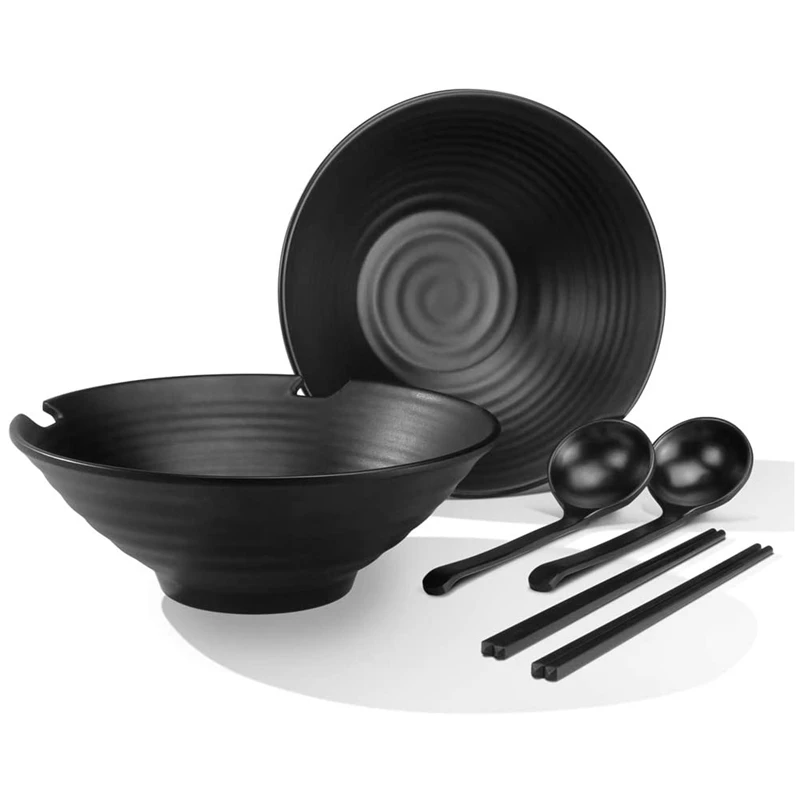 2 Sets Salad Bowls,Ramen Soup Bowls,Mixing Bowls Dishware Set (with Chopsticks&Spoon),Home Kitchen Cereal Bowls
2 Sets Salad Bowls,Ramen Soup Bowls,Mixing Bowls Dishware Set (with Chopsticks&Spoon),Home Kitchen Cereal Bowls
