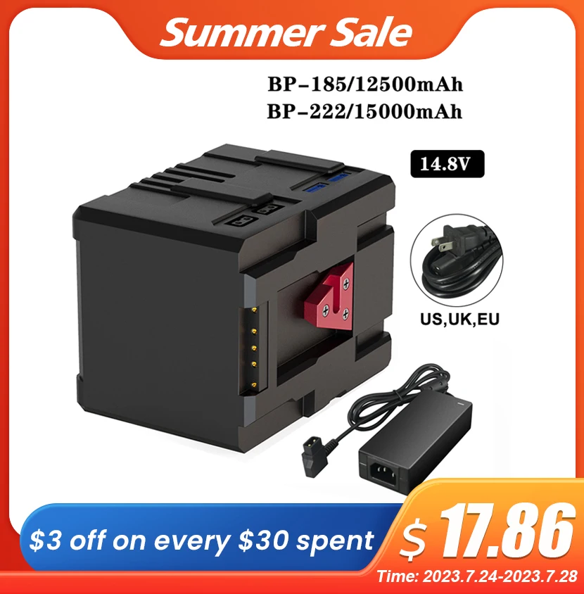PALO V Mount Battery V-Lock Lithium Battery for Sony Video Camera Camcorder Broadcast LED Light with D-Tap Adapter Charger
PALO V Mount Battery V-Lock Lithium Battery for Sony Video Camera Camcorder Broadcast LED Light with D-Tap Adapter Charger