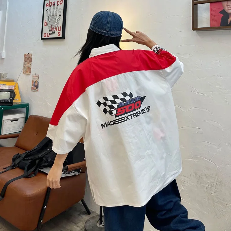 HOUZHOU Vintage Y2k Racing Shirt Women Short Sleeve Oversized Hippie Blouse Summer Bf Style Harajuku Korean Aesthetic Clothes
HOUZHOU Vintage Y2k Racing Shirt Women Short Sleeve Oversized Hippie Blouse Summer Bf Style Harajuku Korean Aesthetic Clothes